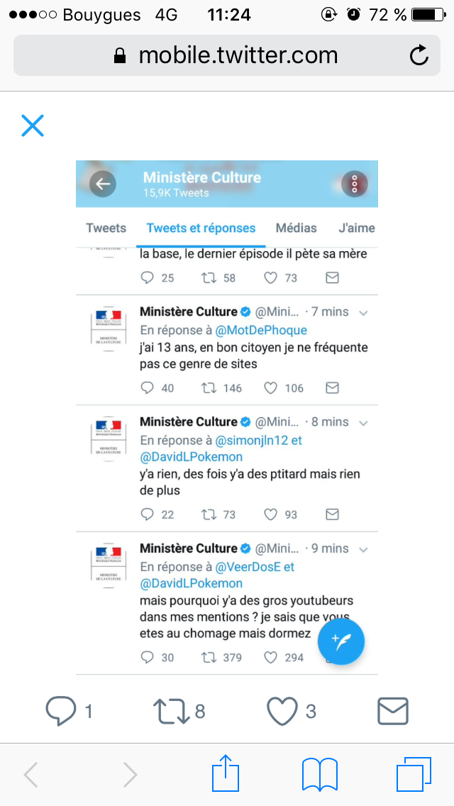 Twitter Le compte du ministère de la Culture usurpé par la fils de la